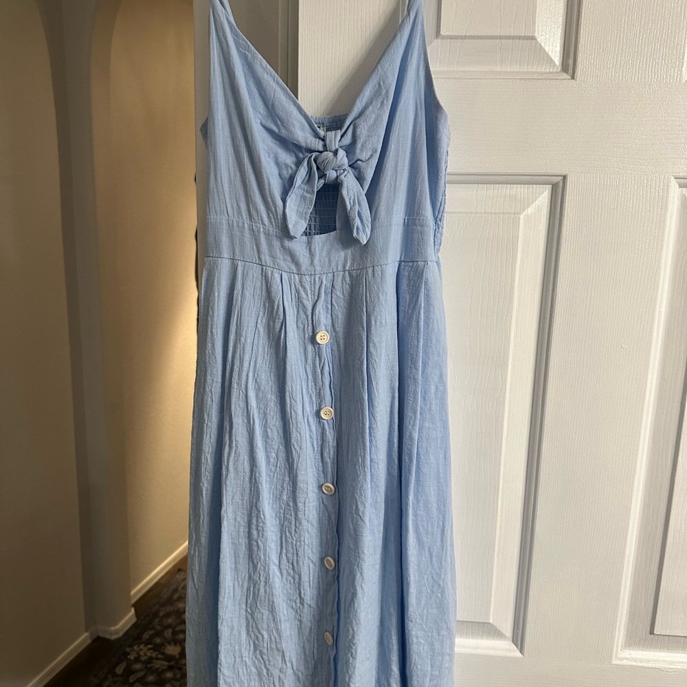 Amazon Essentials Strapless Light Blue Dress